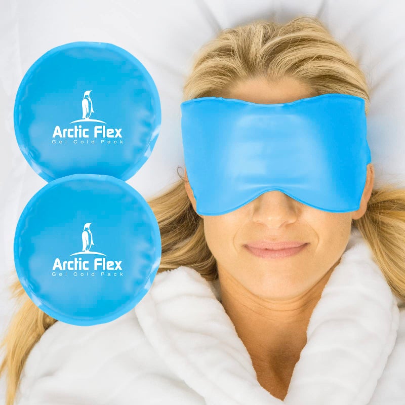 Arctic Flex Cold Eye Mask  Gel Ice Pack for Cool Sleeping Dry Night Treatment  Reusable Hot Spa Therapy for Sleep Skin Puffiness Migraine